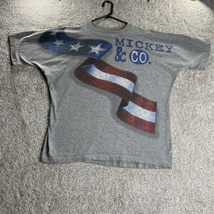 Vintage Disney Mickey Mouse Mickey & Co Gray USA Graphic T-Shirt XL/2XL‎